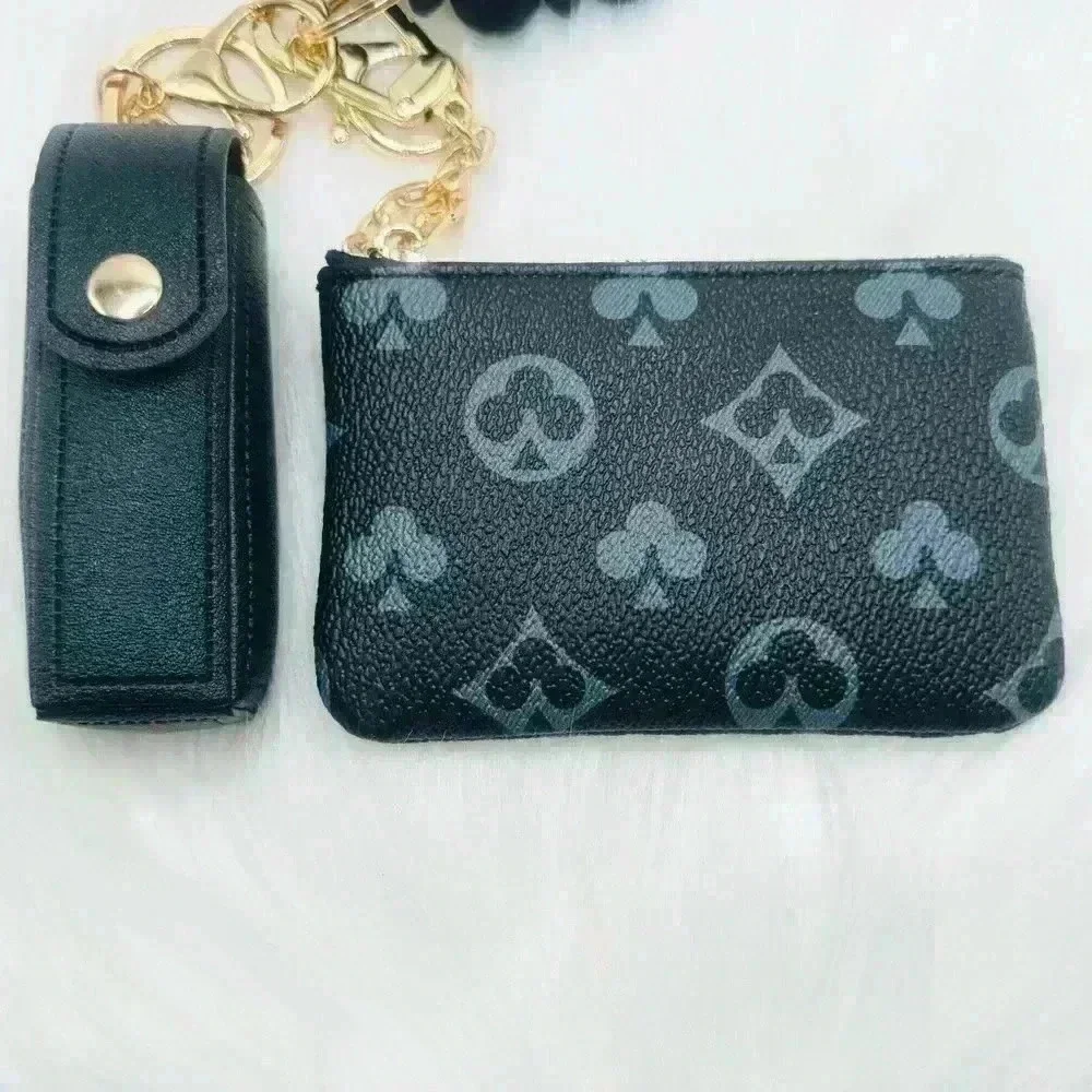 Designer Inspired CardCoin purse Wristlet Bracelet and lip balm/ lipstic…